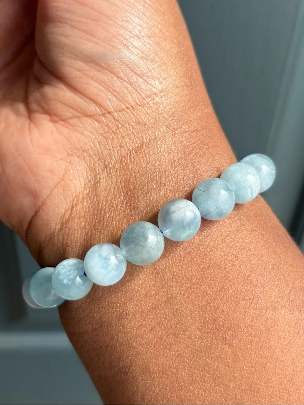 Aquamarine Crystal Bracelet 10.5mm